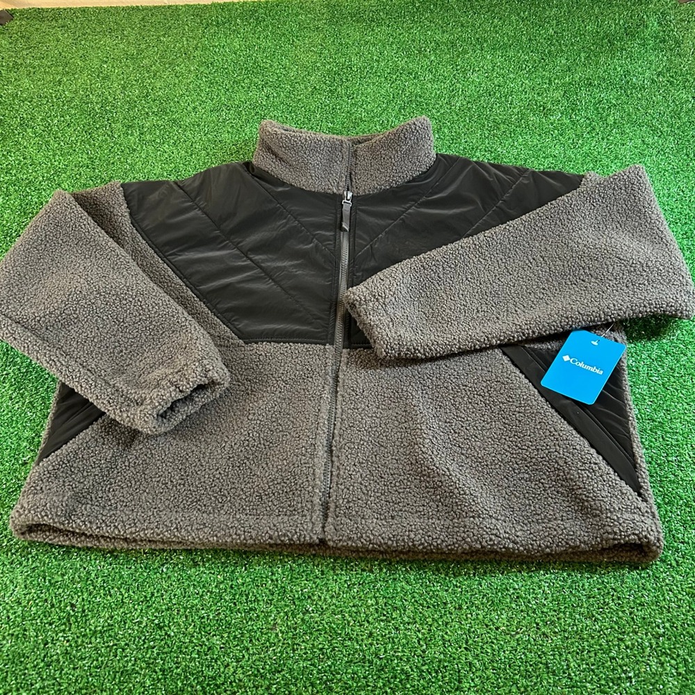 Columbia Uphill Edge Fleece Full Zip Jacket Cozy Gray Black Womens‎ Extra Large